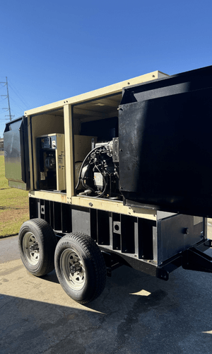 Generator mounted on trailer cart