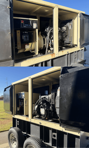 Generator mounted on trailer cart