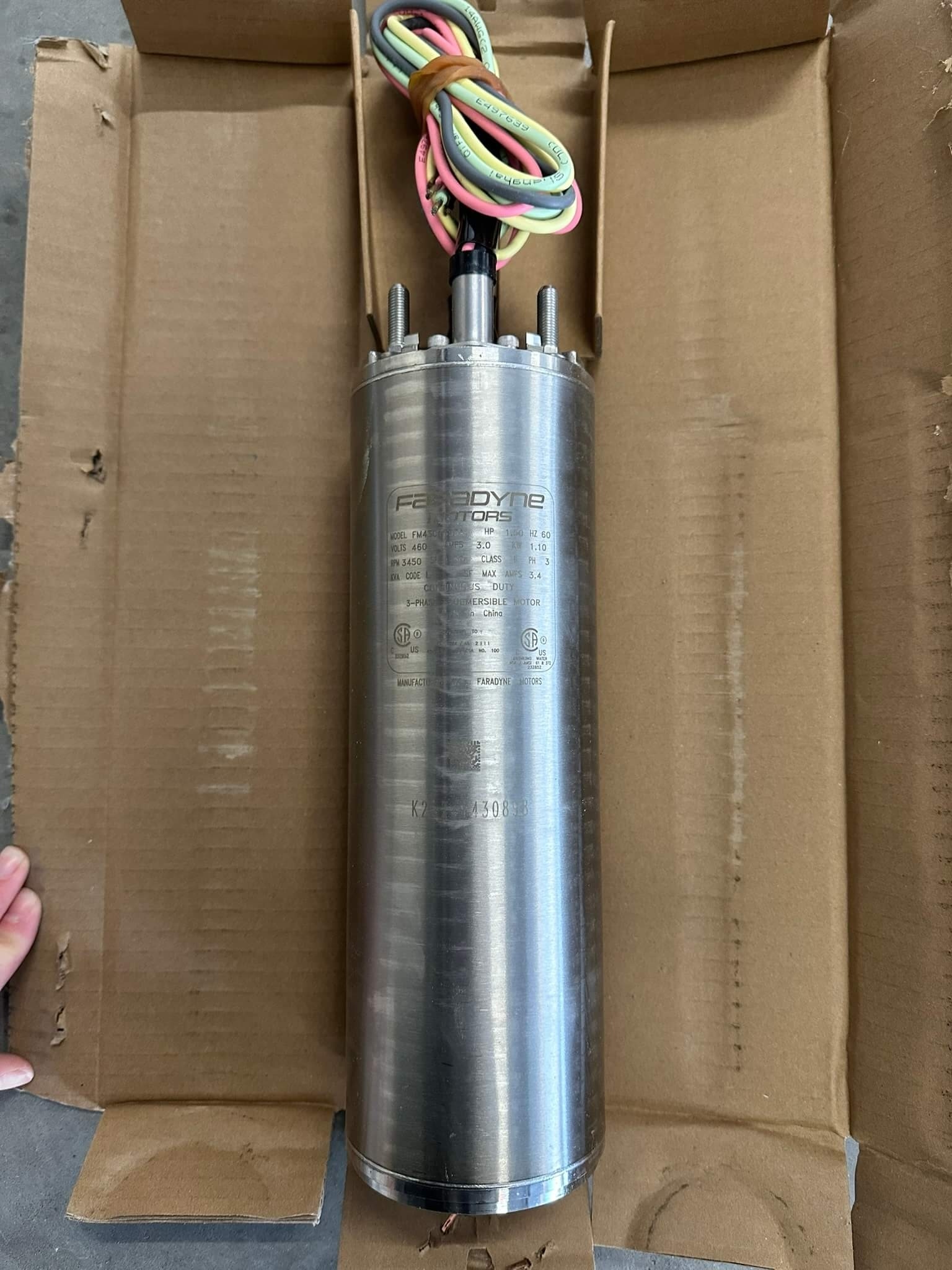 1.5 HP 460V Faradyne Motor